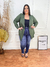 Cardigan Plus Size Assimétrico Verde