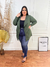 Cardigan Plus Size Assimétrico Verde