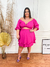 Conjunto Plus Size de Saia Curta e Cropped Rosa