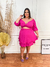 Conjunto Plus Size de Saia Curta e Cropped Rosa