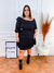 Vestido Curto Plus Size Preto Larissa