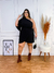 Vestido Curto Plus Size Ombro Só Preto