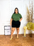 Shorts Feminino Plus Size Basic Preto