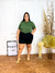 Shorts Feminino Plus Size de Linho Preto - loja online