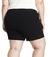 Shorts Feminino Plus Size de Linho Preto