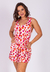 Vestido Regata Areia Branca Bio Bahamas Estampado Vermelho