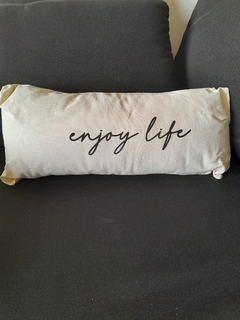 Almohadon Crudo Frase ENJOY LIFE (30x60 cm) - comprar online