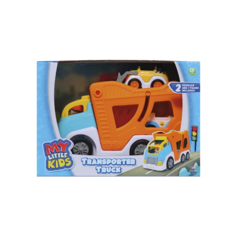 Camión Transportador + Figuras De Juguete My Little Kids Color Naranja IK0529