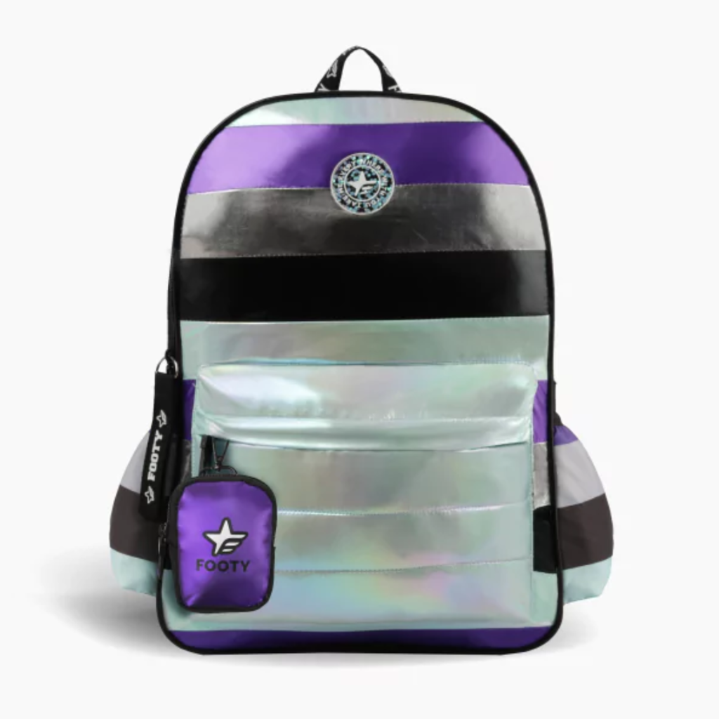 Mochila Rayada Metalizada Mediana Footy FTY4054