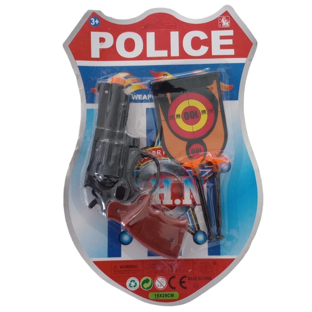 Pistola y Placa De Policía De Juguete Disfraz ProfesionesOficios y