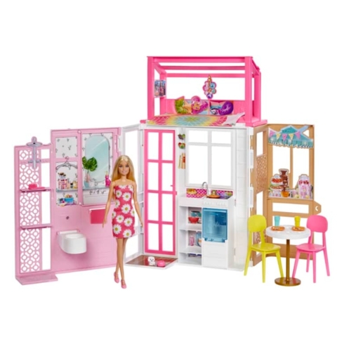 Barbie Casa 2 Pisos Con Muebles Para Muñecas.