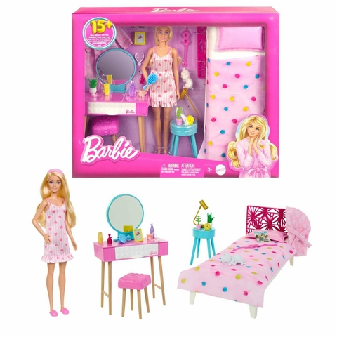 Conjunto De Muñeca Y Dormitorio De Barbie | Muebles De Barbie | Mattel HPT55