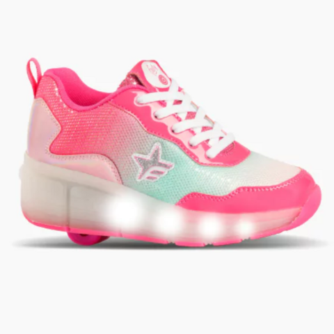 Zapatillas Footy Roller Degrade Rosa Con Luces Led Recargable ROLL649