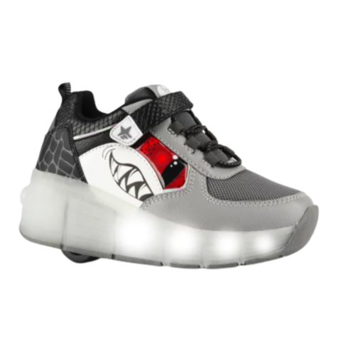 Zapatillas Roller Shark Gris Con Luces Led ROLL691 Footy