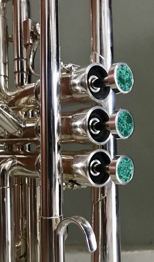 Botones para Trompeta - Plata con Verde
