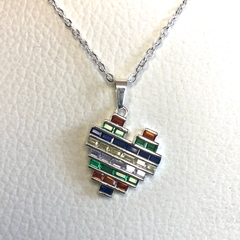g 73167p con corazon con piedras de colores - comprar online