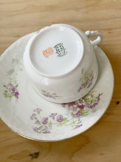 Dúo de té de porcelana W. Guerin Limoges. 8 x 5,5 cm - comprar online