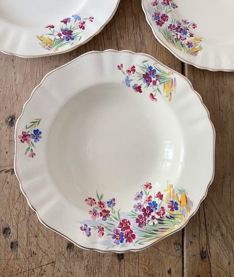 Plato hondo de loza inglesa J G Meakin Sunshine 22 cm