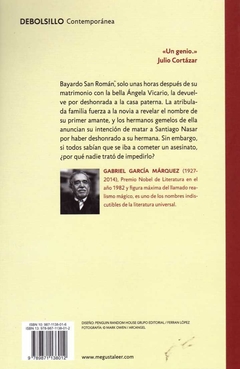 Cronica de una muerte anunciada - Garcia Marquez Gabriel / Ed: Debolsillo - comprar online