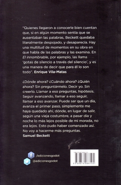 El Innombrable - Beckett Samuel / Ed: Ediciones Godot - comprar online