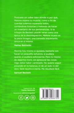 Malone Muere - Beckett Samuel / Ed: Ediciones Godot - comprar online