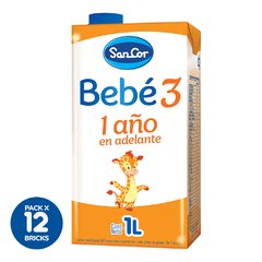 SANCOR LÍQUIDA "BEBÉ 3" 1 LITRO (PACK 12 UN)