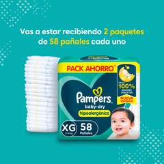 PACK X2 PAMPERS BABY-DRY PACK AHORRO (M al XXG) en internet