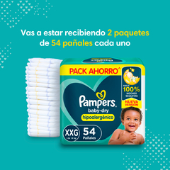 PACK X2 PAMPERS BABY-DRY PACK AHORRO (M al XXG) - Tienda Mi Pañal