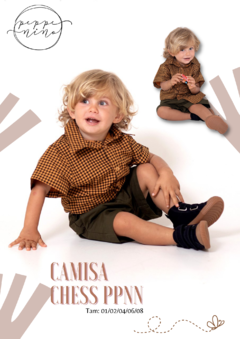Camisa Chess PPNN: Linho e Algodão (infantil) - Laços da Antonella