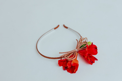 Tiara ou Arco Flor e Couro - Helena - comprar online