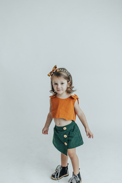 Short Saia Green LDA: Linho e Algodão (infantil) - Laços da Antonella