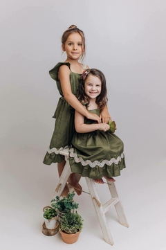 Vestido Verde Linho e Algodão - Mayla - comprar online