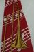 Gravata Tradicional - Vermelha com Trombone e Notas Musicais COD: ZF277 - comprar online