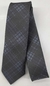 Gravata Semi Slim Xadrez - Cinza Escuro com Listras Cruzadas em Cinza Chumbo - COD: LZ309 - Império das Gravatas