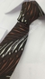 Gravata Skinny - Marrom Escuro com Listras Irregulares - COD: L9042 - Império das Gravatas