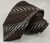 Gravata Skinny - Marrom Escuro com Listras Irregulares - COD: L9042 - comprar online