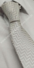 Gravata Skinny - Prata Detalhada com Chevron - COD: PX358 - Império das Gravatas