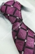 Gravata Skinny - Rosa Fúcsia em Quadros Diagonais com Linhas Pretas e Pontos Brancos - COD: PX390 na internet