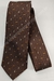 Gravata Skinny - Marrom Chocolate Quadriculada Detalhada com Traços Creme e Laranja - COD: MH312