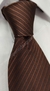 Gravata Skinny - Marrom Chocolate Listrado com Linhas Acetinadas Tom Sobre Tom - COD: PG009 - Império das Gravatas