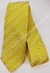 Gravata Skinny - Amarelo Canário Fosco com Linhas Onduladas e Pontos Azuis - COD: PX351