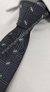 Gravata Skinny - Cinza Chumbo com Pontos Brancos e Retângulos Intercalados - COD: CCPB21 - Império das Gravatas