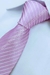 Gravata Skinny Espelhada - Rosa Claro com Linhas Brancas na Diagonal - COD: CS327 - Império das Gravatas