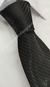 Gravata Espelhada - Preta Detalhada com Linhas Diagonais - COD: LC238 - Império das Gravatas