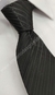 Gravata Espelhada - Preta com Linhas Pretas Foscas Intercaladas na Diagonal - COD: AF658 - Império das Gravatas