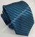 Gravata Espelhada - Azul Petróleo Detalhada com Linhas Pretas Foscas na Diagonal - COD: APE21 na internet