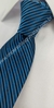 Gravata Espelhada - Azul Petróleo Detalhada com Linhas Pretas Foscas na Diagonal - COD: APE21 - Império das Gravatas