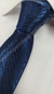Gravata Espelhada - Azul Marinho Detalhada com Linhas Diagonais - COD: LC241 - Império das Gravatas