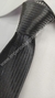 Gravata Espelhada - Cinza Grafite com Linhas Chumbo na Vertical - COD: PX131 - Império das Gravatas
