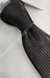 Gravata Espelhada - Preta com Listras Verticais - COD: PX126 - Império das Gravatas